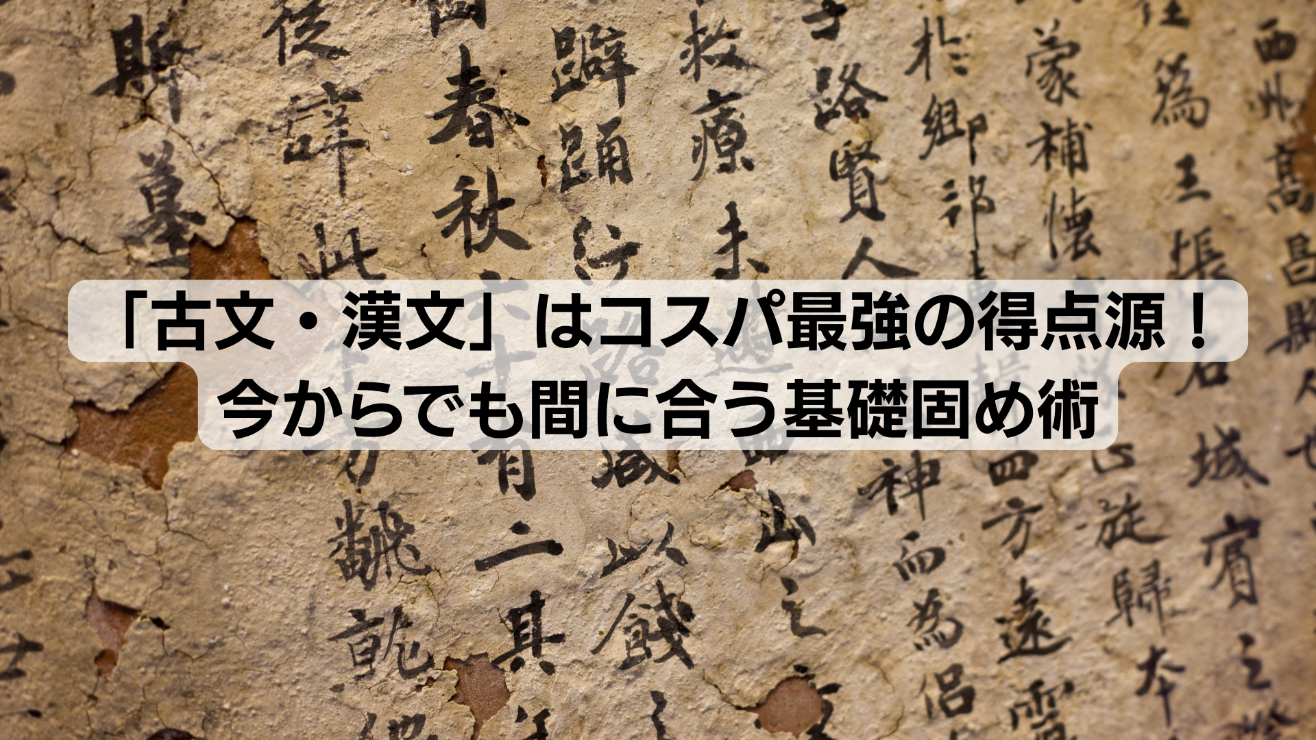「古文・漢文」はコスパ最強の得点源！今からでも間に合う基礎固め術 - 寺小屋義塾/信州上田校